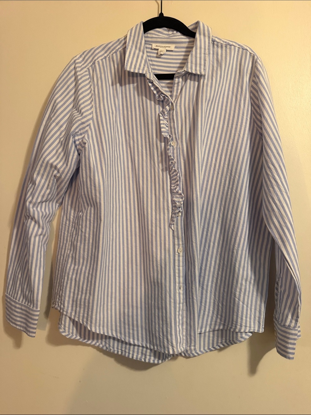 Light Blue Stripe Cotton Button-Down Shirt -  each Lumch Lounge